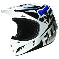Fox V1 Race White/Black/Blue Size X-Large Moto-X Helmet