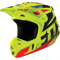 Fox V1 Race Blue/Yellow Size Small Helmet